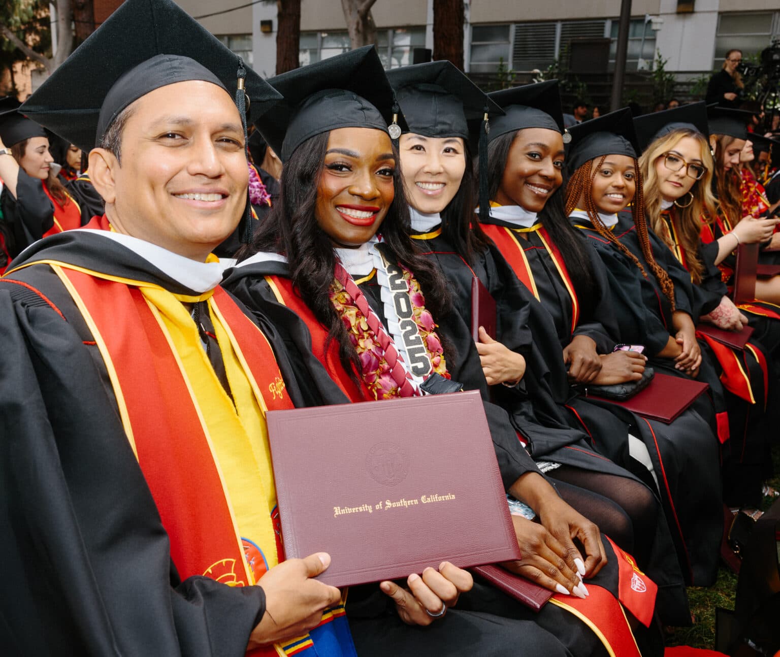 College students celebrating graduation